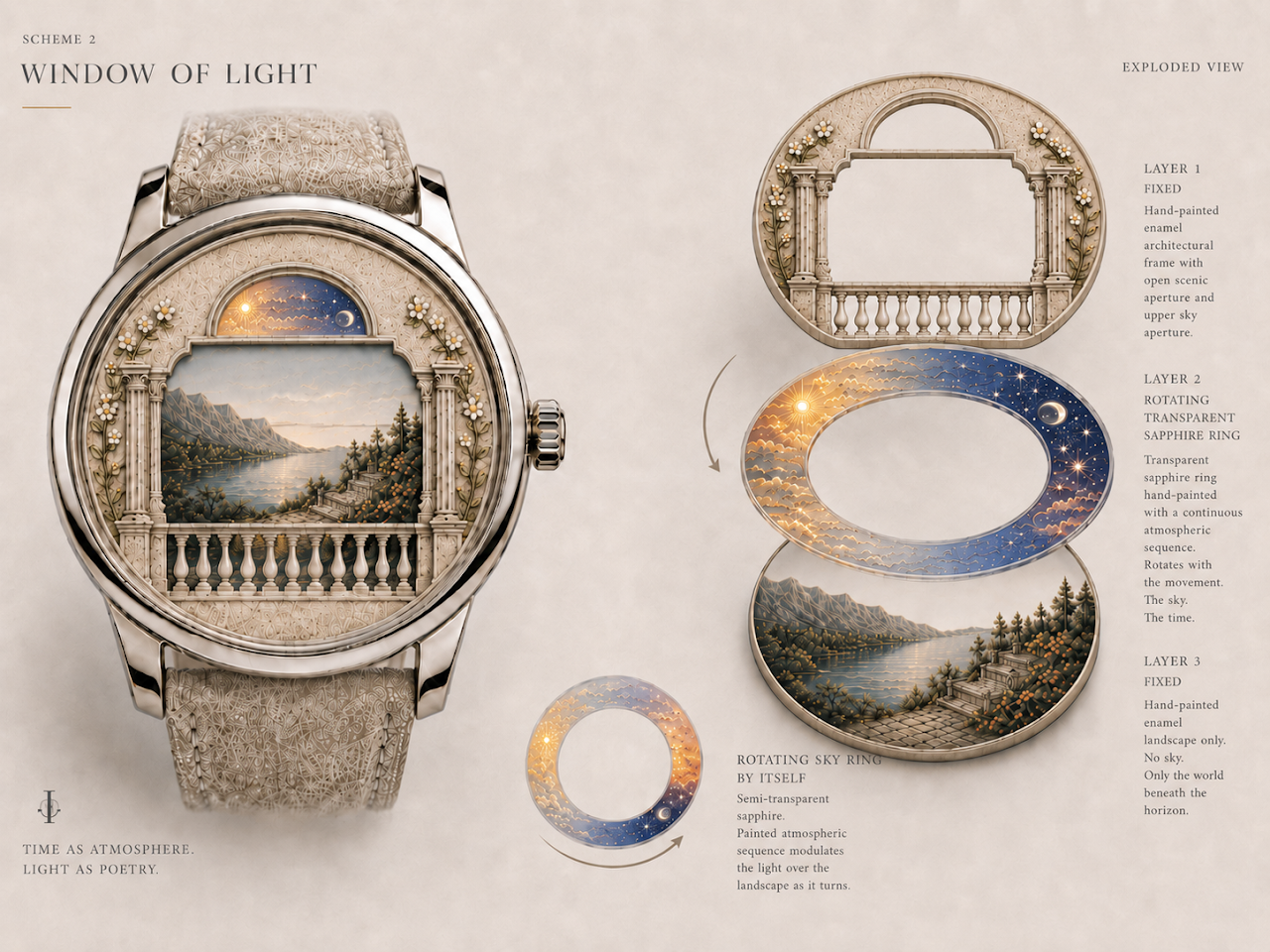 Window of Light — dial concept, exploded view