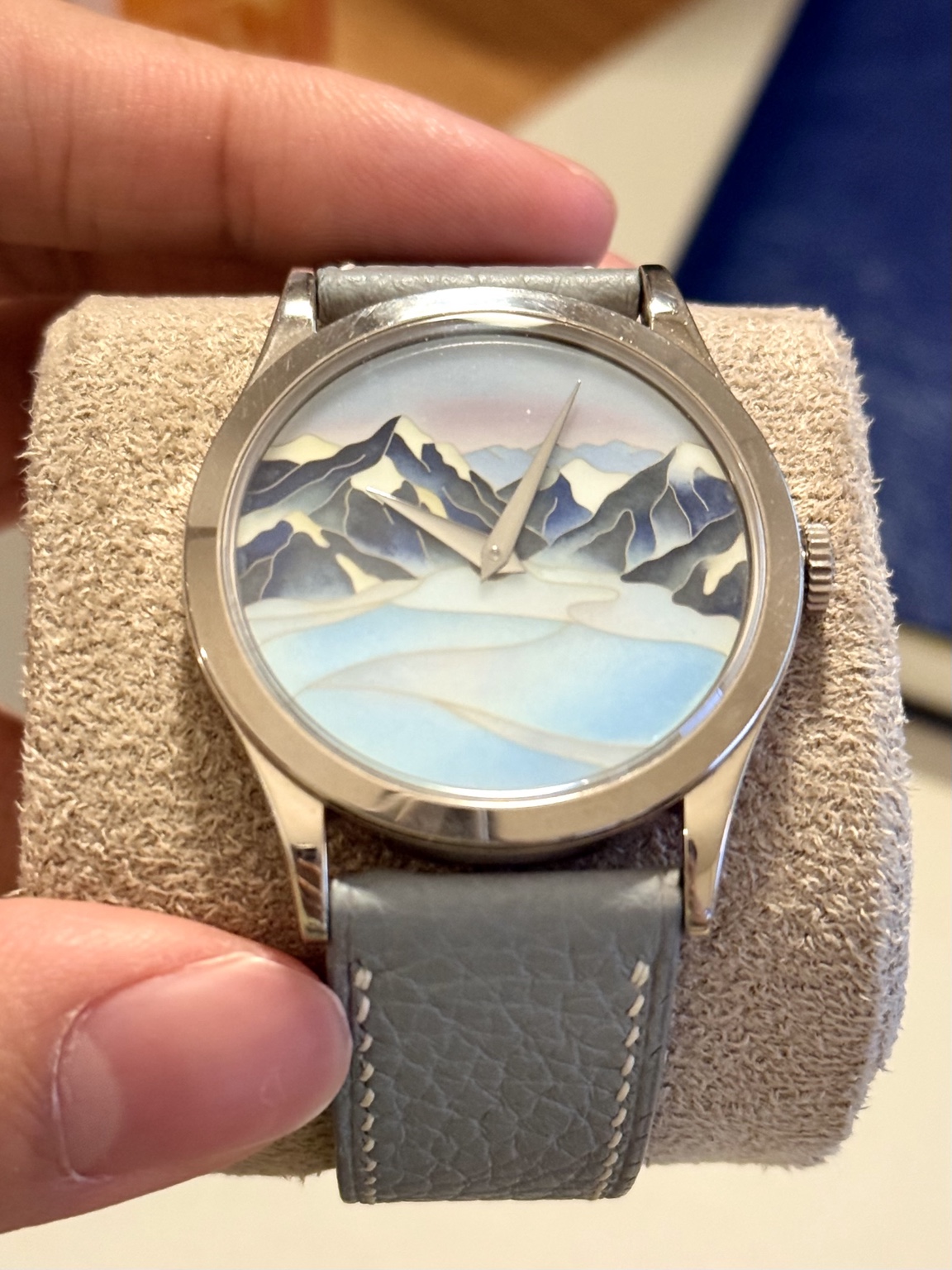 Glacier Alpenglow — miniature-enamel dial